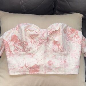Express Pink Floral Crop Top